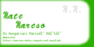 mate marcso business card